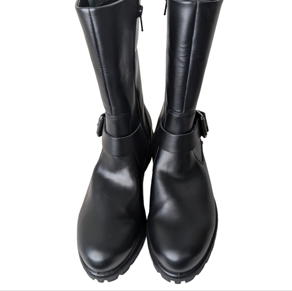 NEW....ECCO Modtray Moto Mid Calf Boot in Black Leather ...Size 8-8.5 - Picture 5 of 11